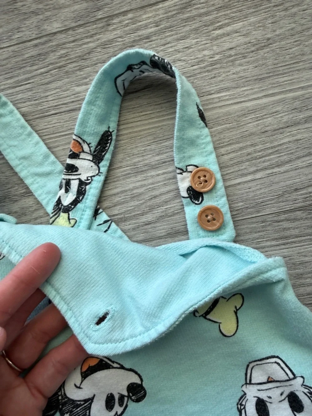 Disney aqua shortalls